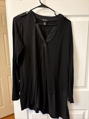 White House Black Market Black V-Neck Tunic